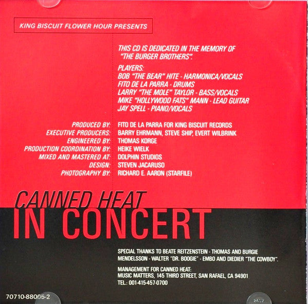 Canned Heat : In Concert (CD, Album, RM)
