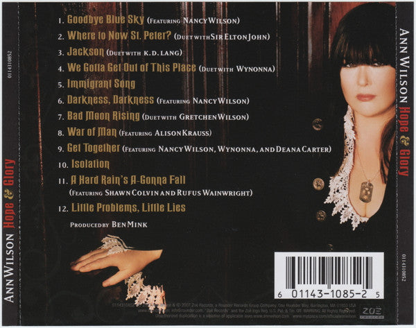 Ann Wilson : Hope & Glory (CD, Album)