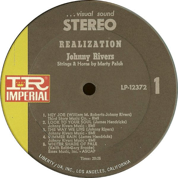 Johnny Rivers : Realization (LP, Album, RP, All)