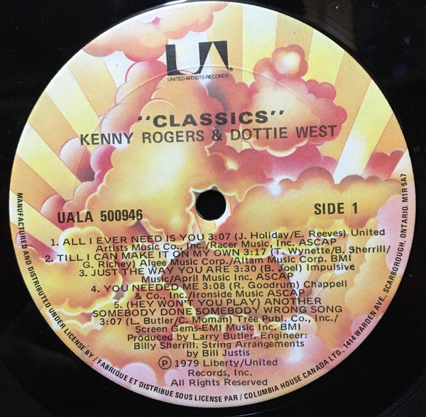 Kenny Rogers & Dottie West : Classics (LP, Album, Club)