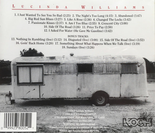 Lucinda Williams : Lucinda Williams (CD, Album, RE, RM)