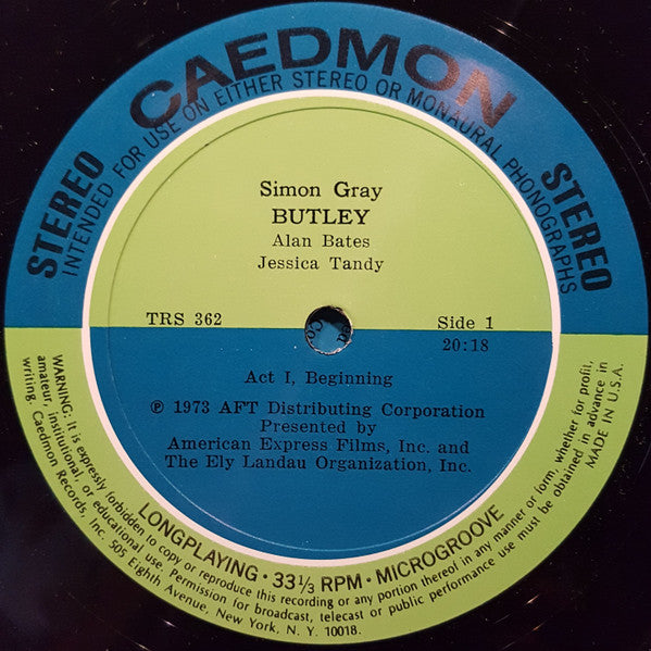 Simon Gray : Butley - Original Sound Track Recording (3xLP, aut + Box)