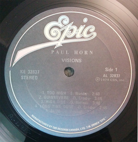 Paul Horn : Visions (LP, Album, RE)