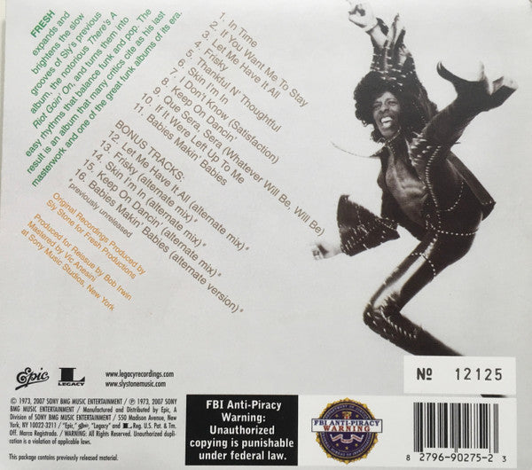 Sly & The Family Stone : Fresh (CD, Album, Ltd, Num, RE, RM, Dig)