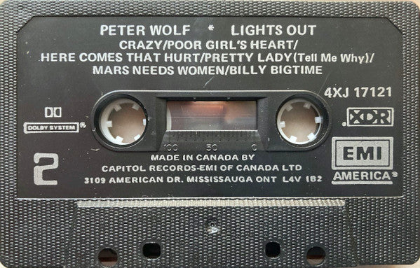 Peter Wolf : Lights Out (Cass, Album)