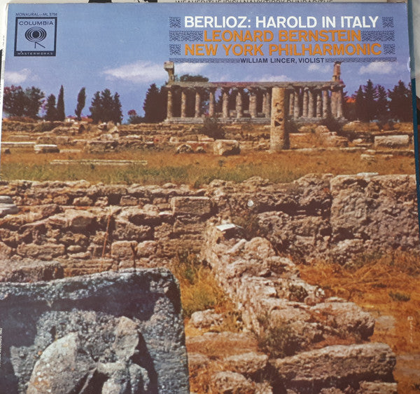 Hector Berlioz - Leonard Bernstein, New York Philharmonic, William Lincer : Harold In Italy  (LP, Mono)