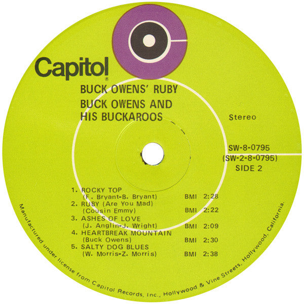 Buck Owens And The Buckaroos* : Buck Owens' Ruby (LP, Album, Club)