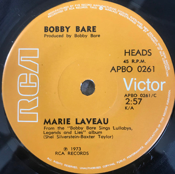 Bobby Bare : Marie Laveau / The Mermaid (7")