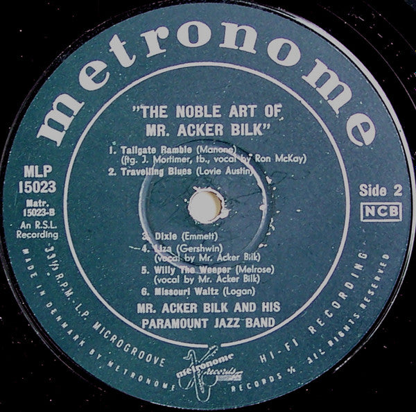 Acker Bilk And His Paramount Jazz Band : The Noble Art of Mr. Acker Bilk (LP, Album)
