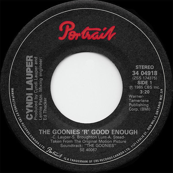 Cyndi Lauper : The Goonies 'R' Good Enough (7", Single)