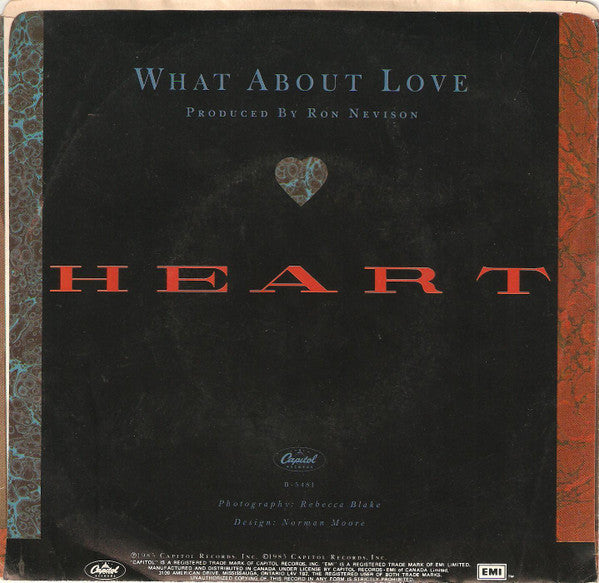 Heart : What About Love (7", Single)