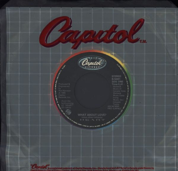 Heart : What About Love (7", Single)