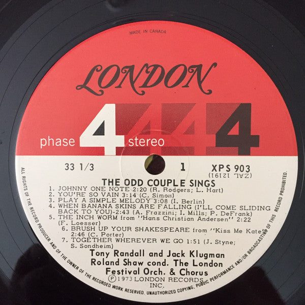 Tony Randall (3) And Jack Klugman : The Odd Couple Sings (LP, Album, Gat)