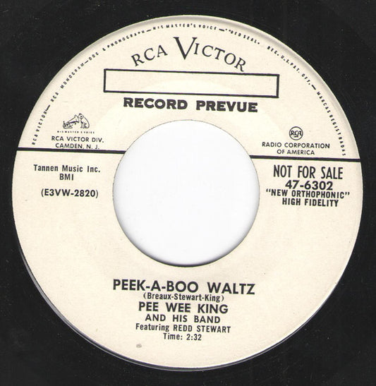 Pee Wee King And His Band* Featuring Redd Stewart : Peek-A-Boo Waltz (7", Single, Promo)
