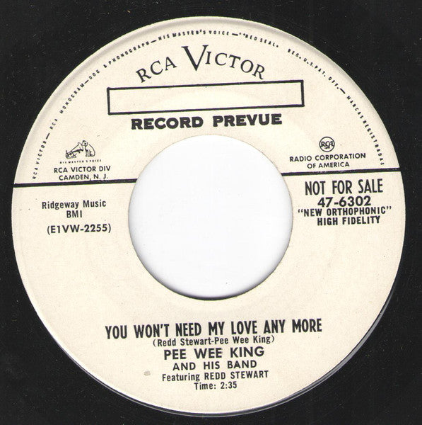 Pee Wee King And His Band* Featuring Redd Stewart : Peek-A-Boo Waltz (7", Single, Promo)