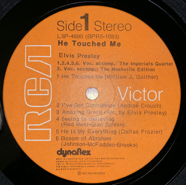 Elvis Presley : He Touched Me (LP, Album)