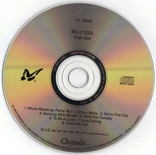 Billy Idol : Vital Idol (CD, Album, Comp, RE)