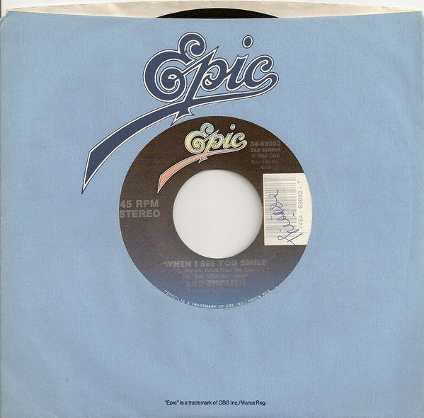 Bad English : When I See You Smile (7", Single, Styrene, Car)