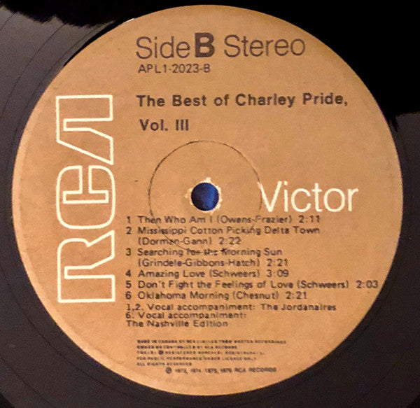 Charley Pride : The Best Of Charley Pride Vol. III (LP, Comp)