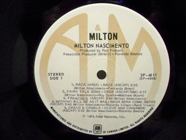 Milton Nascimento : Milton (LP, Album, Gat)