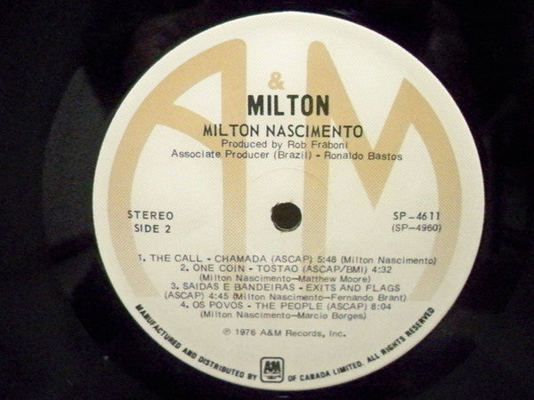 Milton Nascimento : Milton (LP, Album, Gat)