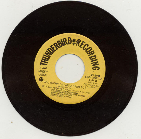 Roger Quick : Southern Ontario Farm Boy (7", Single)