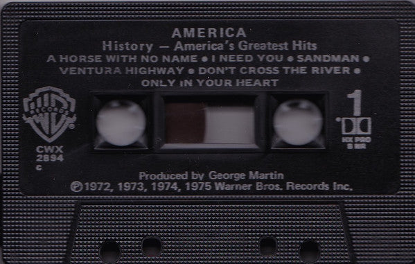 America (2) : History - America's Greatest Hits (Cass, Comp, RE)