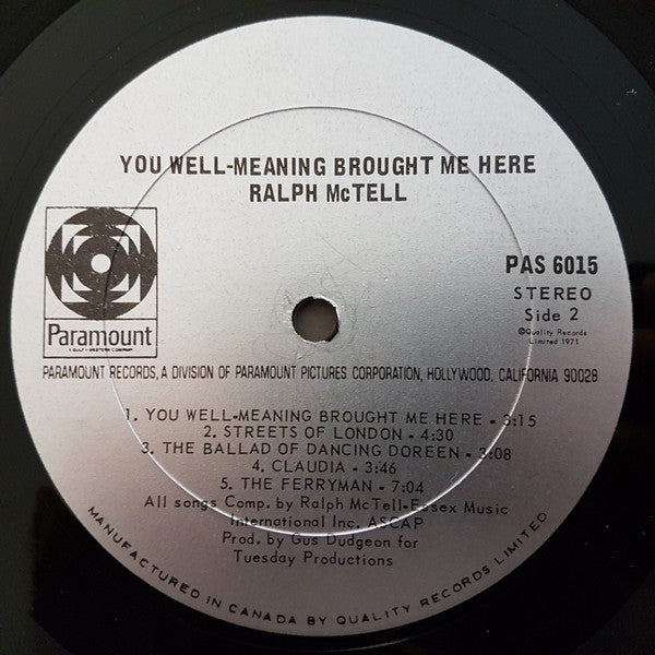 Ralph McTell : You Well-Meaning Brought Me Here (LP, Album, Gat)