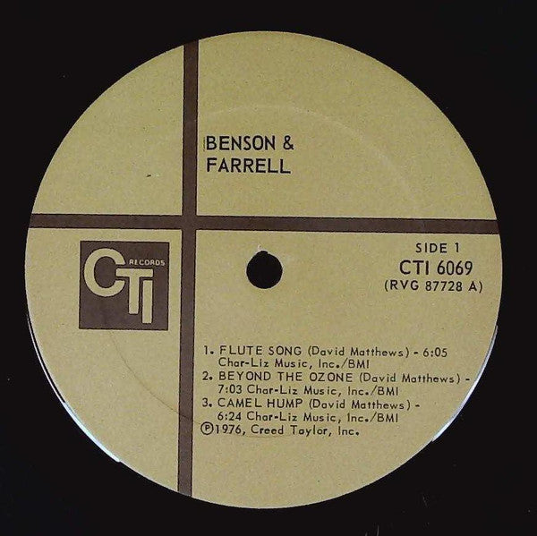 George Benson & Joe Farrell : Benson & Farrell (LP, Album, Gat)