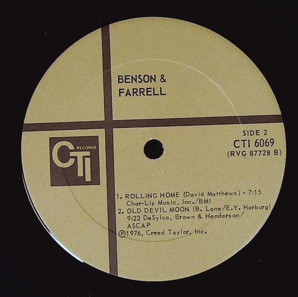 George Benson & Joe Farrell : Benson & Farrell (LP, Album, Gat)