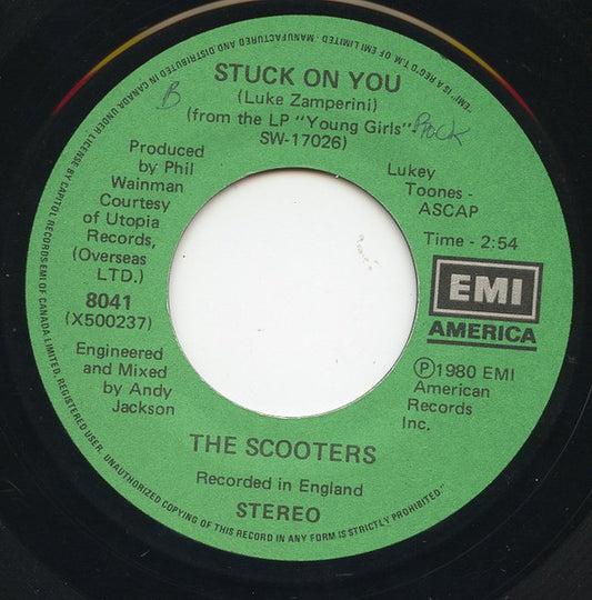 The Scooters (2) : Stuck On You (7", Single)