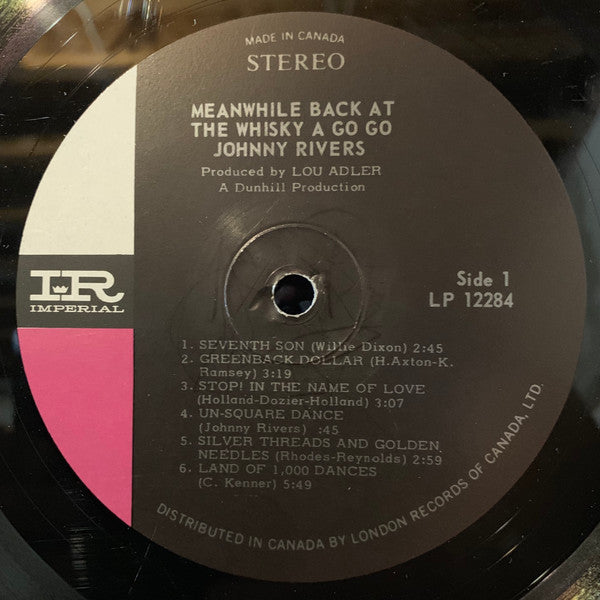 Johnny Rivers : Meanwhile Back At The Whisky À Go Go (LP, Album)