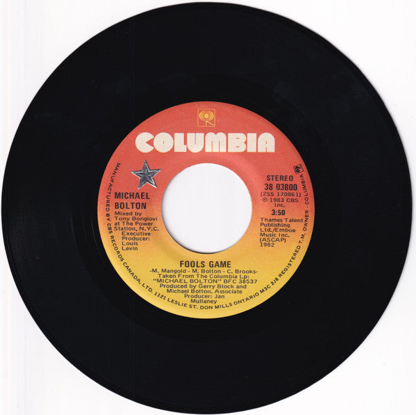 Michael Bolton : Fool's Game (7", Single)