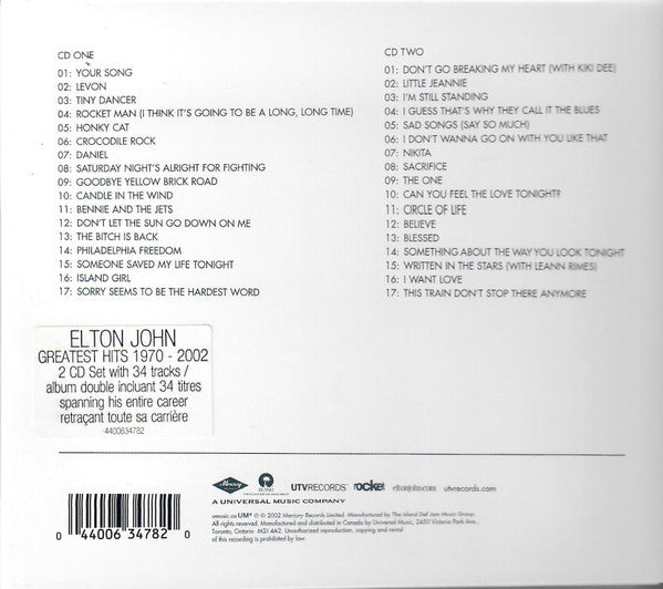 Elton John : Greatest Hits 1970-2002 / Duets (3xCD, Comp)