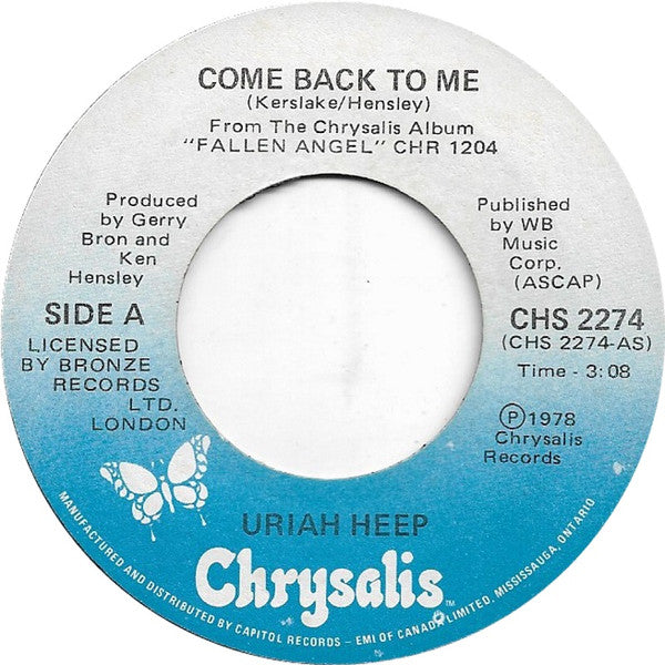 Uriah Heep : Come Back To Me (7", Single)