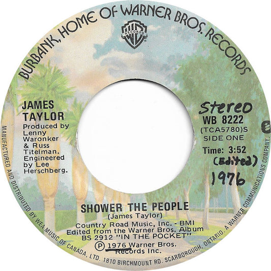 James Taylor (2) : Shower The People (Edited) (7", Single)