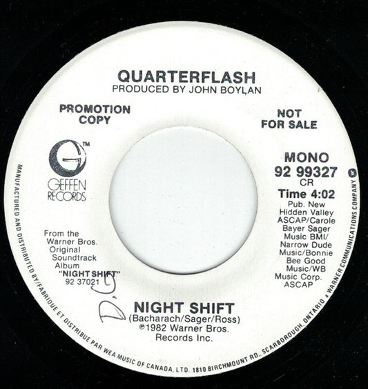 Quarterflash : Night Shift (7", Single, Mono, Promo)