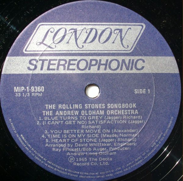 Andrew Loog Oldham Orchestra : The Rolling Stones Songbook (LP, Album)