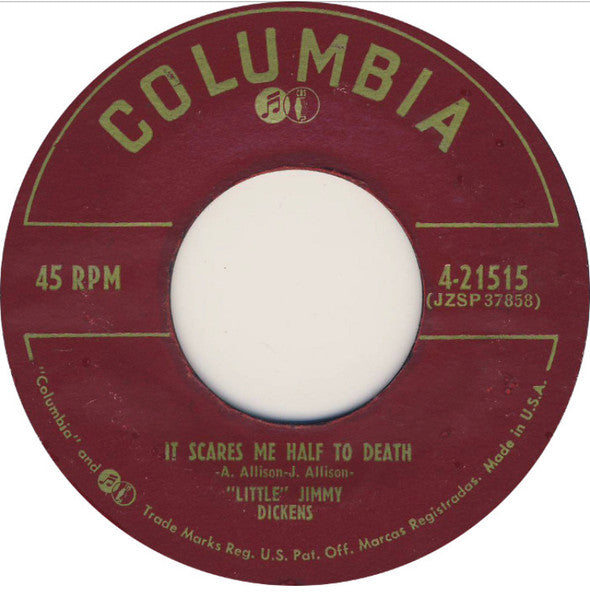 Little Jimmy Dickens : Big Sandy / It Scares Me Half  To Death  (7", Single)