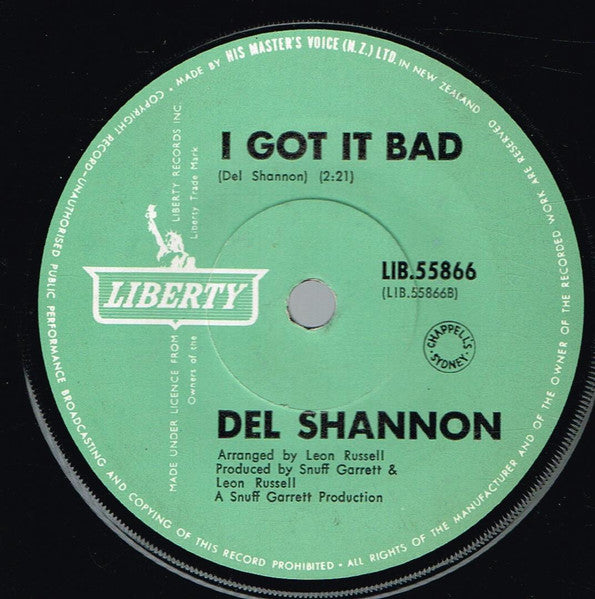 Del Shannon : The Big Hurt  (7", Single)