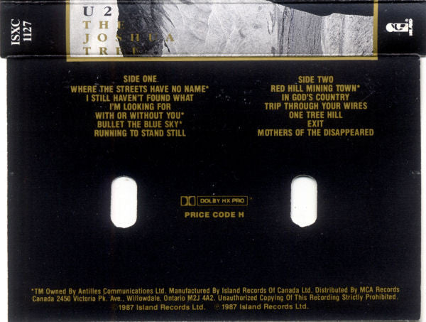 U2 : The Joshua Tree (Cass, Album, Dol)