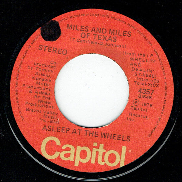 Asleep At The Wheel : Miles And Miles Of Texas (7", Single)