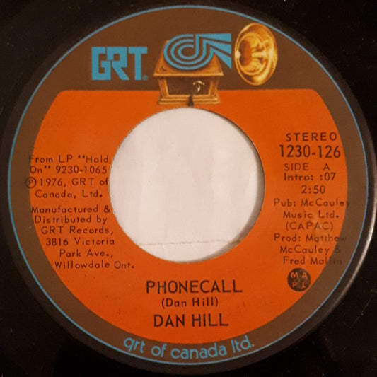 Dan Hill : Phonecall (7", Single)