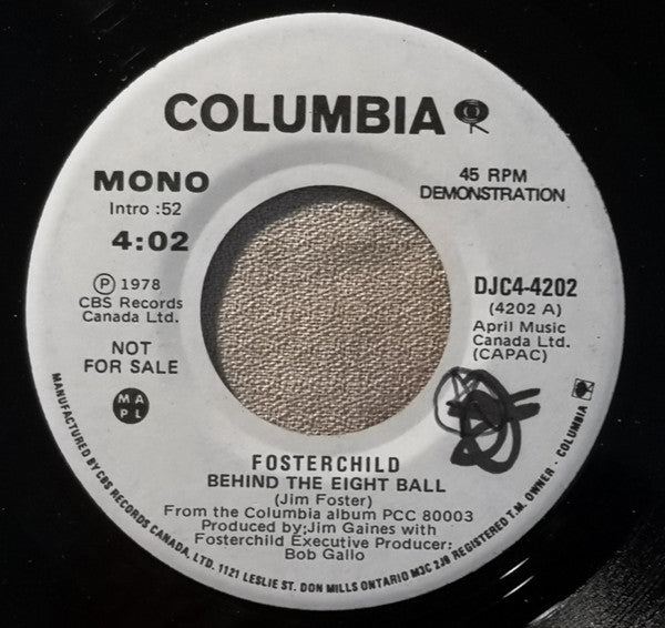 Fosterchild : Behind The Eight Ball (7", Promo)