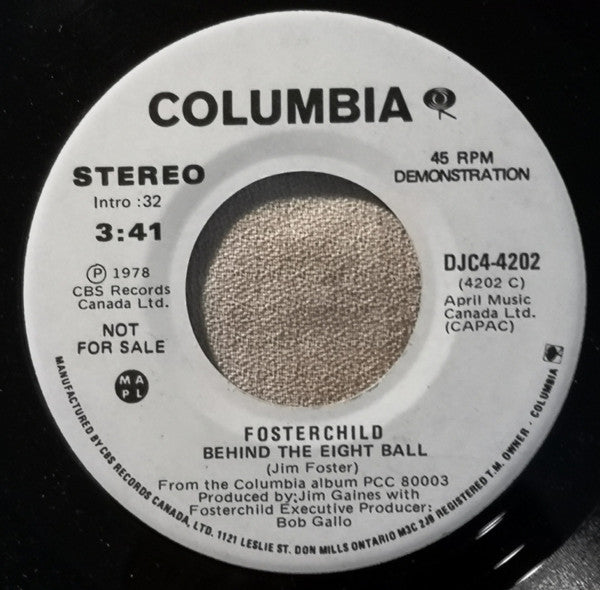 Fosterchild : Behind The Eight Ball (7", Promo)