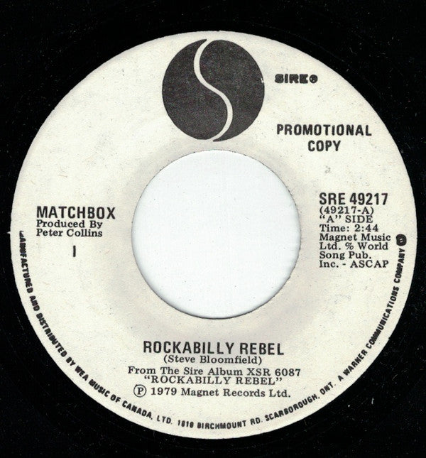 Matchbox (3) : Rockabilly Rebel (7", Single, Promo)