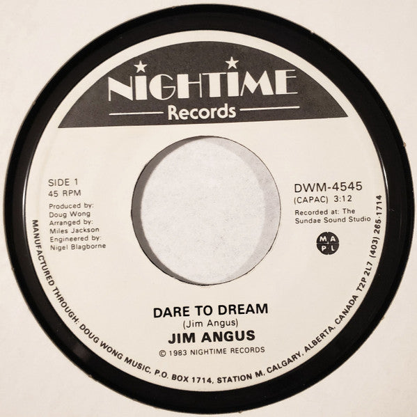 Jim Angus : Dare To Dream / Memories Of You  (7", Single)