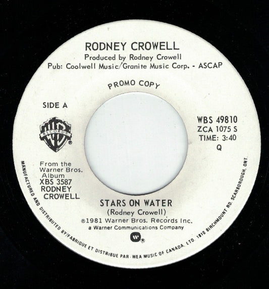 Rodney Crowell : Stars On The Water (7", Promo)