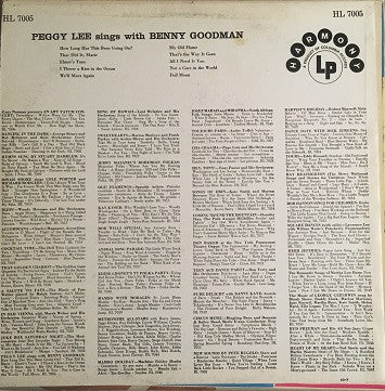 Peggy Lee And Benny Goodman : Peggy Lee Sings With Benny Goodman (LP, Comp)