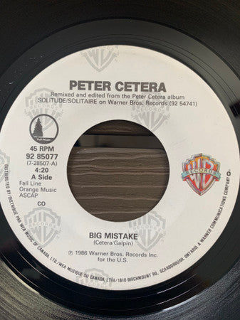 Peter Cetera : Big Mistake (7", Single)